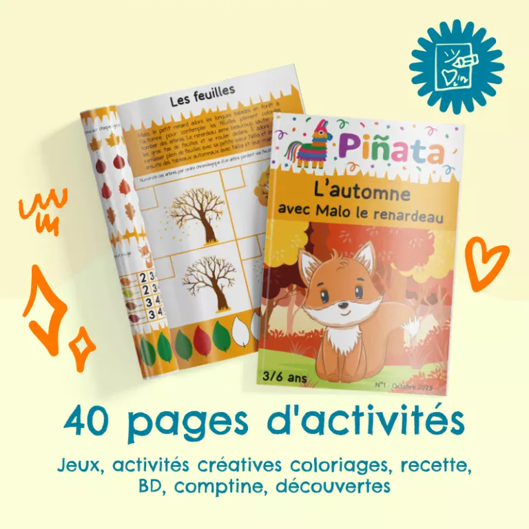 Le magazine Piñata, 40 pages d'activités : des jeux, activités créatives, coloriages, recette, BD, comptine, des découvertes et bien plus